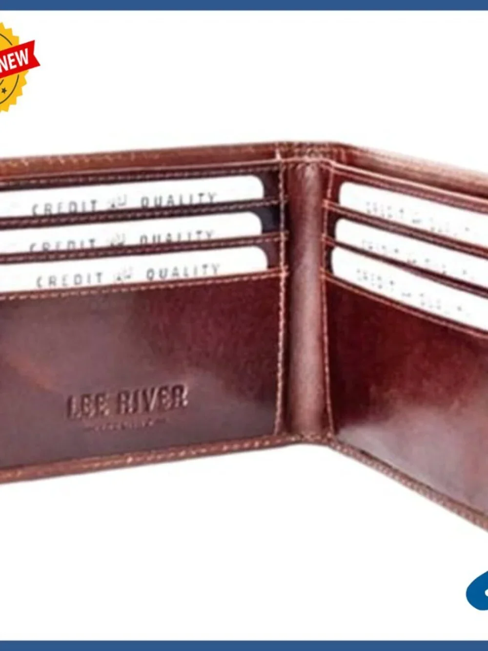 Genuine Leather Bi-Fold Wallet with RFID Protection, 10 Card Slots